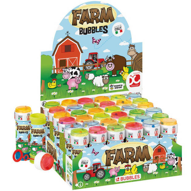 Bellenblaas - boerderij dieren - 50 ml - voor kinderen - uitdeel cadeau/kinderfeestje - Bellenblaas