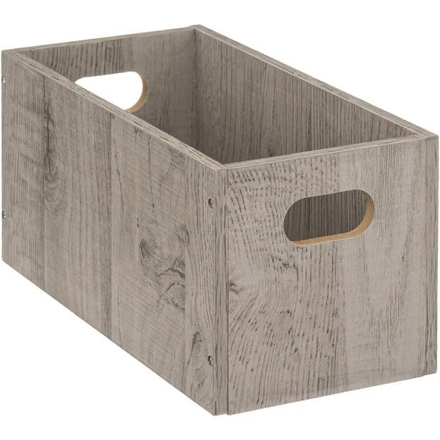 Set van 3x stuks opbergmanden/kastmanden 7/14/29 liter grijs van hout 31 cm - Opbergkisten