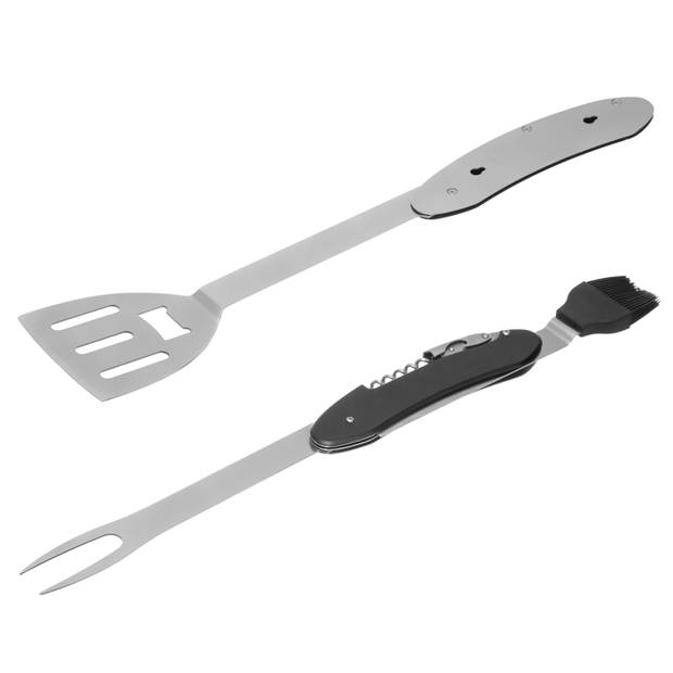 BBQ/barbecue gereedschap set 5-in-1 Zwitsers zakmes 30 cm - Barbecuegereedschapset