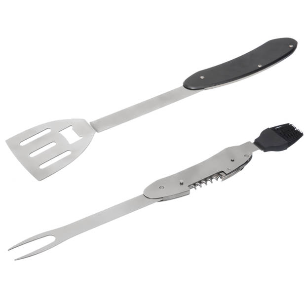 BBQ/barbecue gereedschap set 5-in-1 Zwitsers zakmes 30 cm - Barbecuegereedschapset