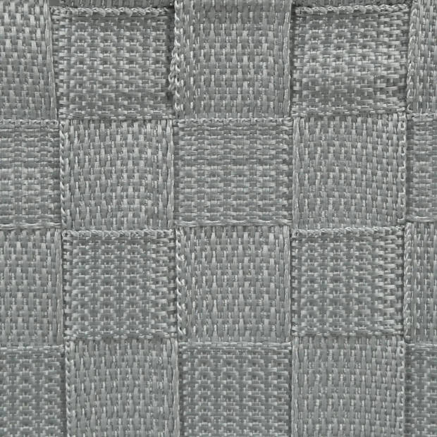 Set van 4x gevlochten opbergmanden polyester grijs - Opbergmanden