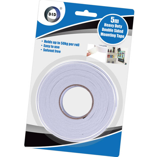 Dubbelzijdig foam tape/plakband 5 meter - Tape (klussen)