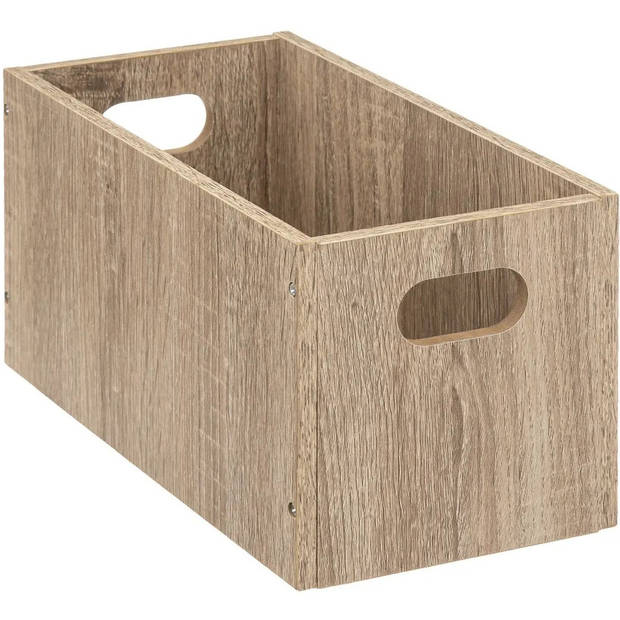 Set van 2x stuks opbergmand/kastmand 7 liter bruin/naturel van hout 31 x 15 x 15 cm - Opbergmanden