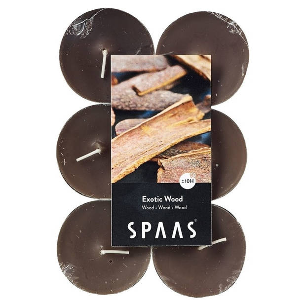 Candles by Spaas geurkaarsen - 24x stuks in 2 geuren Mint en Exotic wood - geurkaarsen