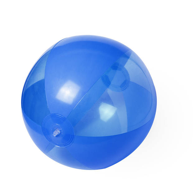 2x stuks opblaasbare strandballen plastic blauw 28 cm - Strandballen