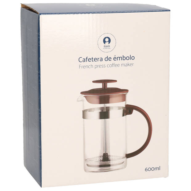 Cafetiere French Press koffiezetter bamboe 600 ml - Cafetiere