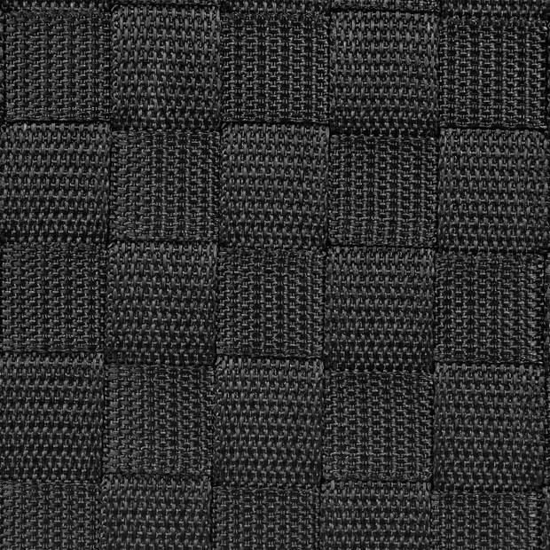 2x stuks gevlochten opbergmanden rechthoek zwart 28 x 20,5 x 11,5 cm - Opbergmanden