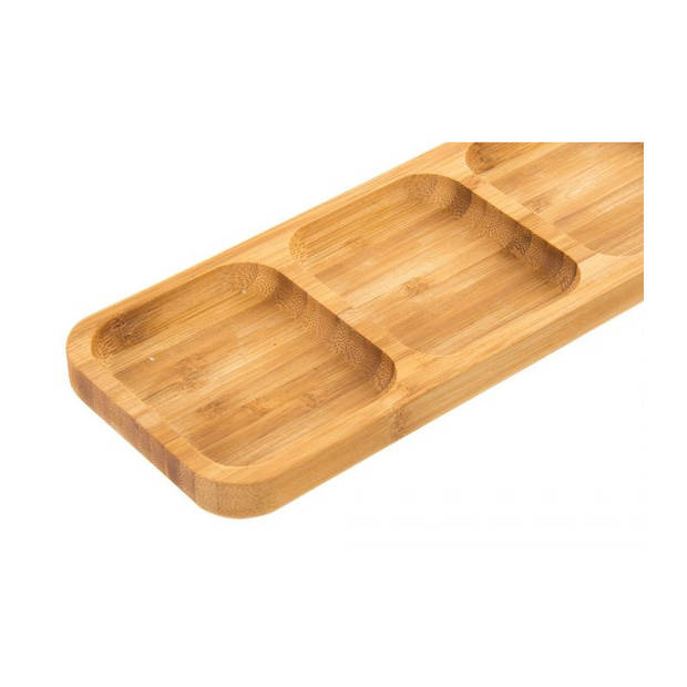 Bamboe houten serveerplankje/borrelplankje/sausplankje 33 x 10 cm - Serveerplanken