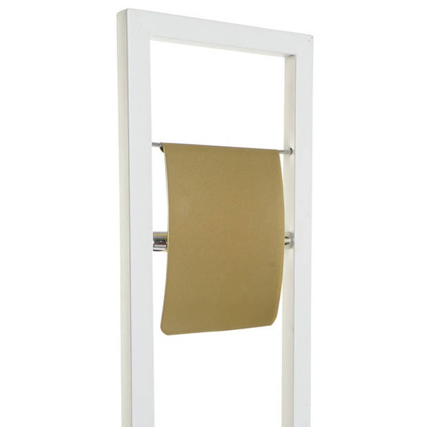 Toiletborstel met toiletrolhouder wit/goud metaal 80 cm - Toiletborstels