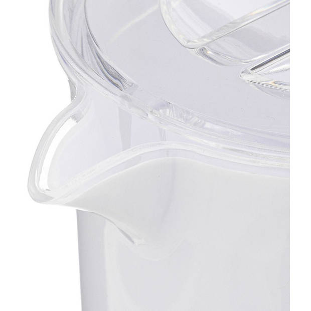 Sapkan/schenkkan karaf met deksel 1950 ml transparant met 18x herbruikbare ijsklontjes - Schenkkannen