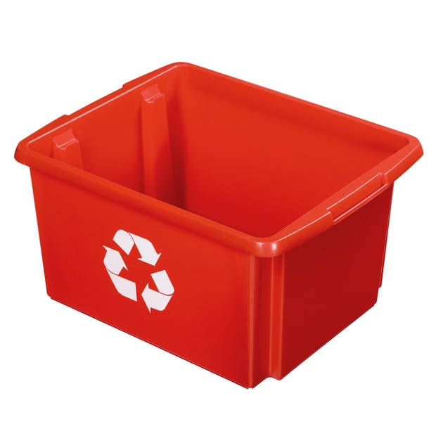 Sunware opslagbox kunststof 32 liter rood 45 x 36 x 24 cm - Opbergbox