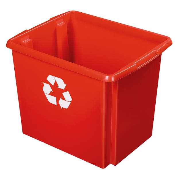 Sunware Opslagbox - 2 stuks - kunststof 45 liter rood 45 x 36 x 36 cm - Opbergbox