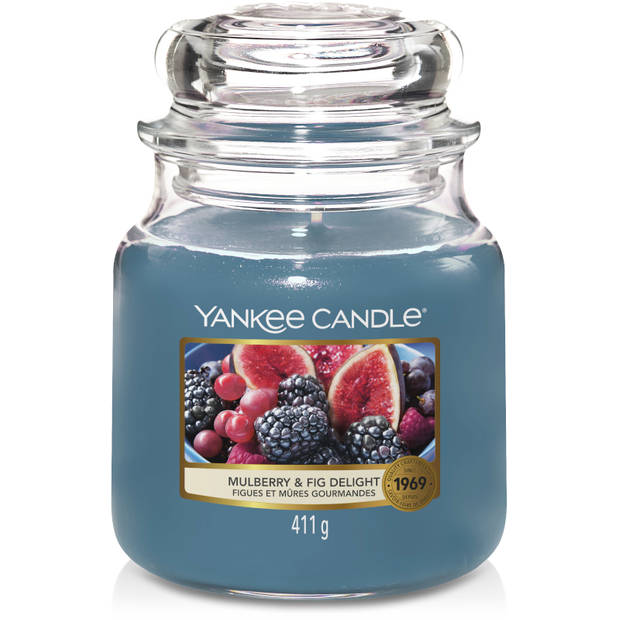 Yankee Candle Geurkaars Medium Mulberry & Fig Delight - 13 cm / ø 11 cm
