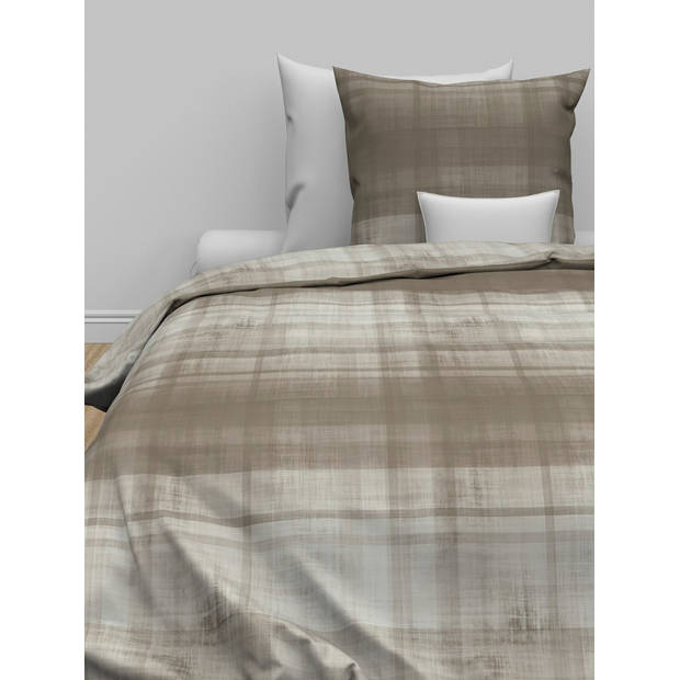 Zo Home Dekbedovertrek Flanel Marley - rock taupe 140x200/220cm