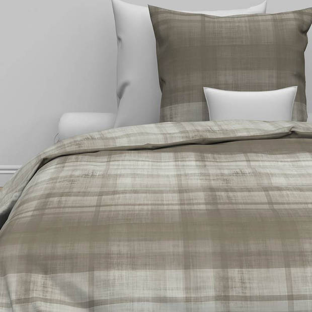 Zo Home Dekbedovertrek Flanel Marley - rock taupe 140x200/220cm