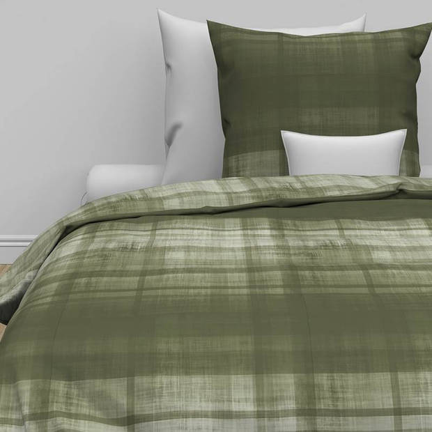 Zo Home Dekbedovertrek Flanel Marley - kalamata groen 140x200/220cm