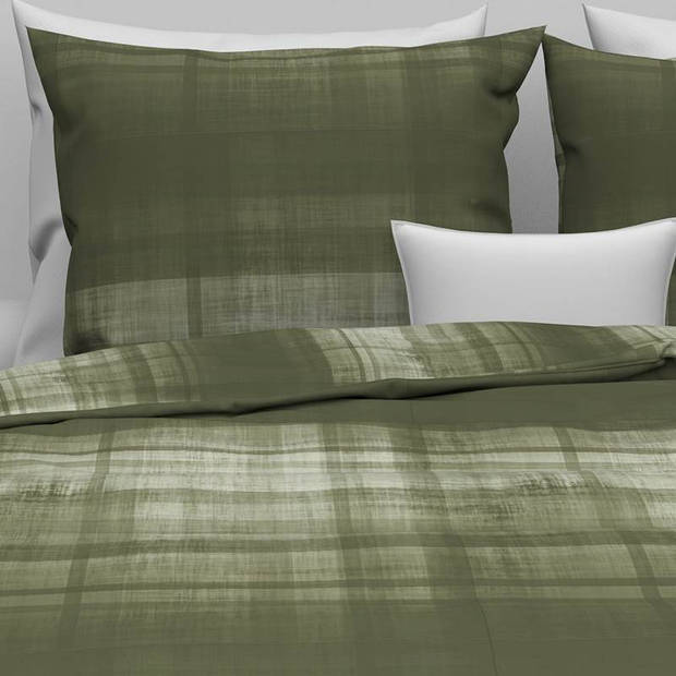 Zo Home Dekbedovertrek Flanel Marley - kalamata groen 140x200/220cm