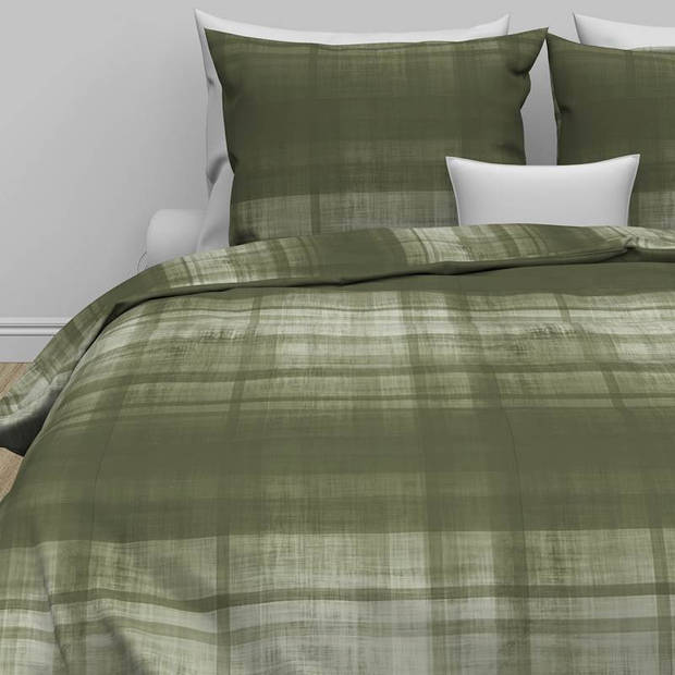 Zo Home Dekbedovertrek Flanel Marley - kalamata groen 240x200/220cm