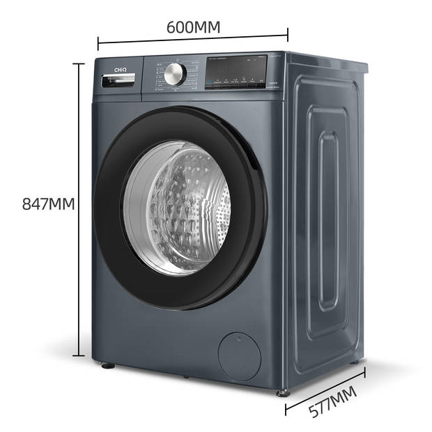 CHiQ Wasmachine - 10 kg - 1400 tpm - Breedte 57,7 cm - 64 L - Inverter Motor - One Touch - Quick Wash