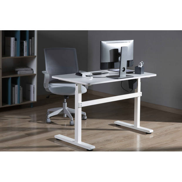 Bureau zit sta elektrisch in hoogte verstelbaar - 118 x 58 cm - wit