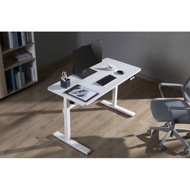 Bureau zit sta elektrisch in hoogte verstelbaar - 118 x 58 cm - wit