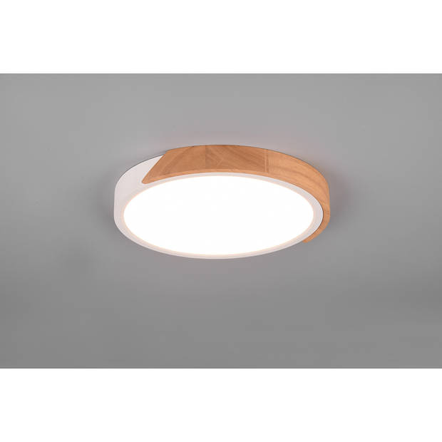 LED Plafondlamp - Plafondverlichting - Trion Jersa - 20W - Warm Wit 3000K - Dimbaar - Rond - Mat Wit - Kunststof