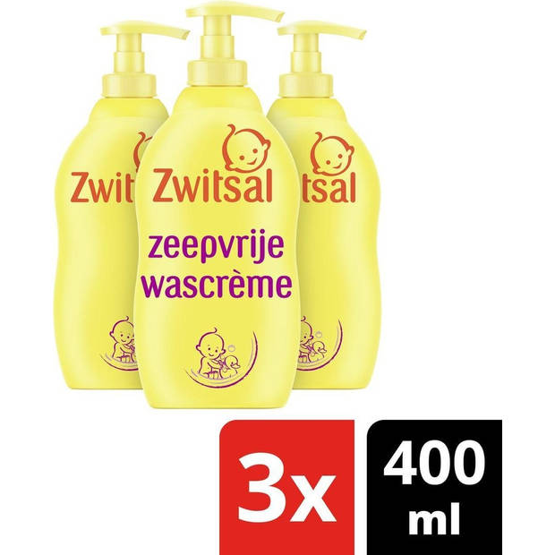 Baby Wascrème - Mild & Zacht - Met Pompje - 3x 400ml