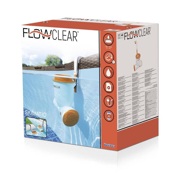Flowclear 2in1 - Skimmer met ingebouwde Filterpomp - 2,6 M³/u - Skimmerfilter