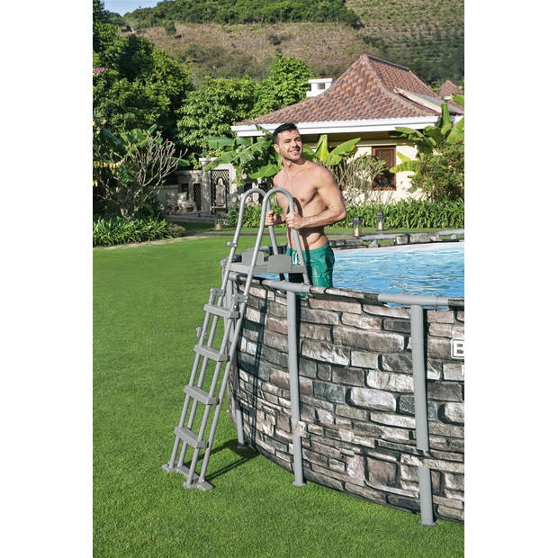 Flowclear - luxe zwembadtrap - Voor zwembaden tot 132cm hoog - Copy