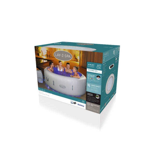 Lay-Z-Spa Paris LED - Max 6 pers - 140 Airjets - Jacuzzi - Bubbelbad- Whirlpool - Copy