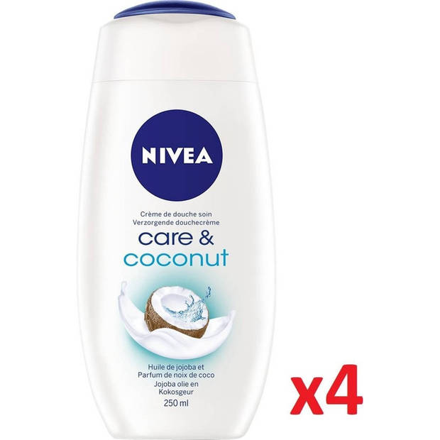 Care & Coconut Douchecreme - Douchegel - 4x 250ml