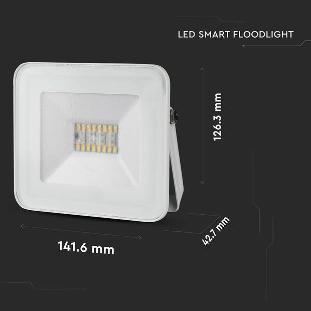 V-TAC VT-5020-W Slimme LED Schijnwerper - Wit - IP65 - 20W - 1400 Lumen - RGB+3IN1