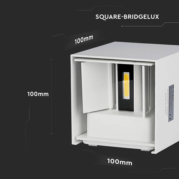 V-TAC VT-759-W-N Vierkante LED wandlamp - Bridgelux - IP65 - Wit - 5W - 700 Lumen - 3000K