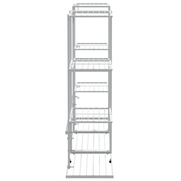 vidaXL Bloemenstandaard 94,5x25x89 cm ijzer wit