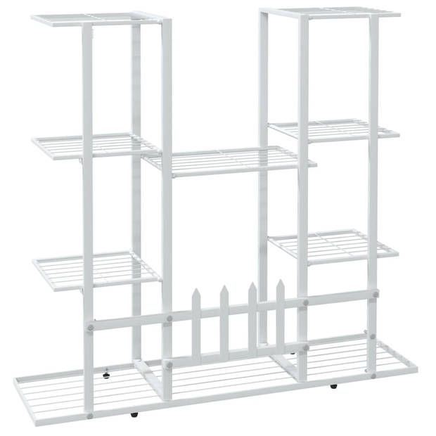 vidaXL Bloemenstandaard 94,5x25x89 cm ijzer wit