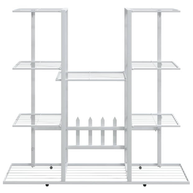 vidaXL Bloemenstandaard 94,5x25x89 cm ijzer wit