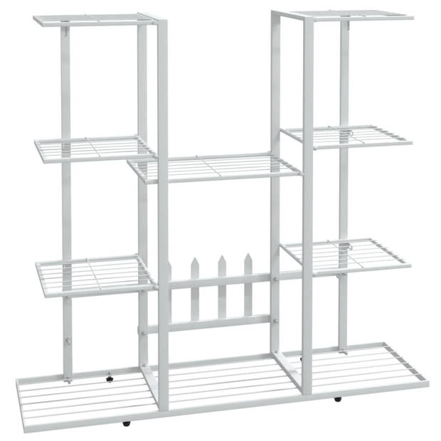 vidaXL Bloemenstandaard 94,5x25x89 cm ijzer wit