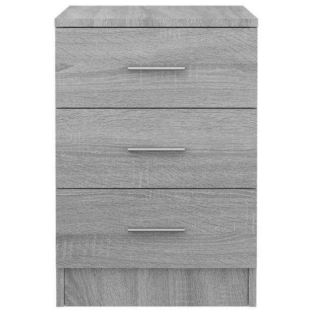 vidaXL Nachtkastjes 2 st 38x35x56 cm bewerkt hout grijs sonoma eiken