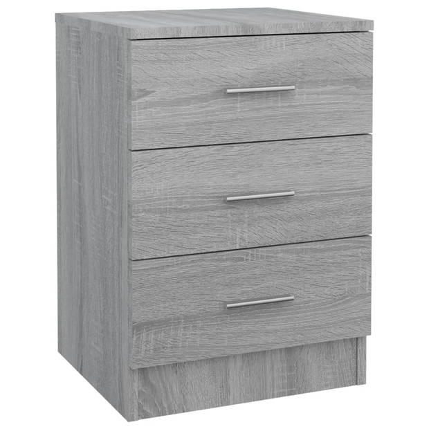 vidaXL Nachtkastjes 2 st 38x35x56 cm bewerkt hout grijs sonoma eiken