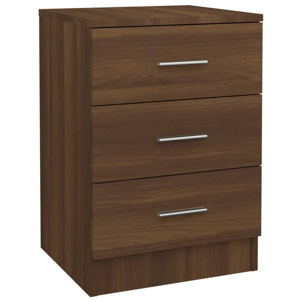 vidaXL Nachtkastjes 2 st 38x35x56 cm bewerkt hout bruin eikenkleur