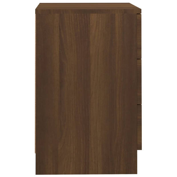 vidaXL Nachtkastjes 2 st 38x35x56 cm bewerkt hout bruin eikenkleur