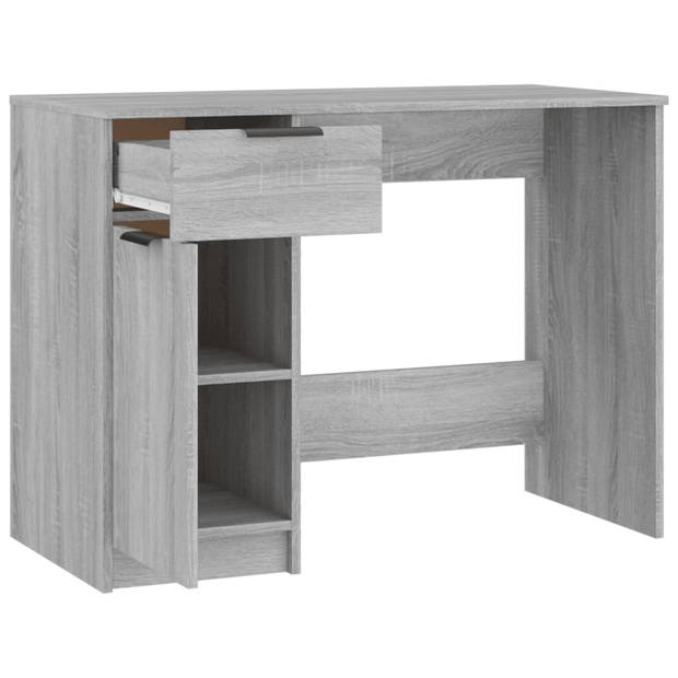 The Living Store Bureaukast - Grijs Sonoma Eiken - 100 x 50 x 75 cm - Stevig - Voldoende opbergruimte