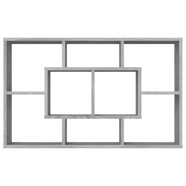 The Living Store Wandplank Praktisch - 85 x 16 x 52.5 cm - Grijs sonoma eiken