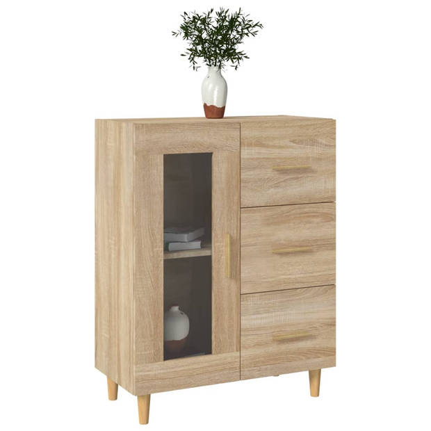 vidaXL Dressoir 69,5x34x90 cm bewerkt hout sonoma eikenkleurig