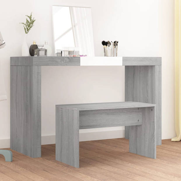 vidaXL Kaptafelkruk 70x35x45 cm bewerkt hout grijs sonoma eikenkleurig