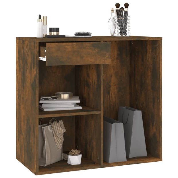 The Living Store Cosmeticakast Gerookt Eiken - 80x40x75cm - Met lade en vakken