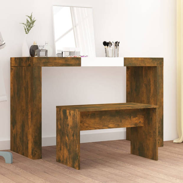 vidaXL Kaptafelkruk 70x35x45 cm bewerkt hout gerookt eikenkleurig