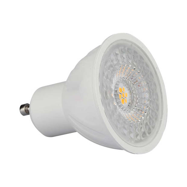 V-TAC VT-247D-N GU10 Dimbare LED Spots - Lens 110° - Samsung - IP20 - Wit - 6W - 445 Lumen - 6500K - 5 Jaar