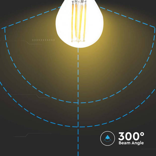 V-TAC VT-1980-N 10 Set E27 Transparante LED Lampen - Globe - IP20 - 4W - 400 Lumen - 3000K