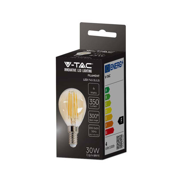 V-TAC VT-1953-N E14 LED Lampen - Amber - Golf - IP20 - 4W - 350 Lumen - 2200K